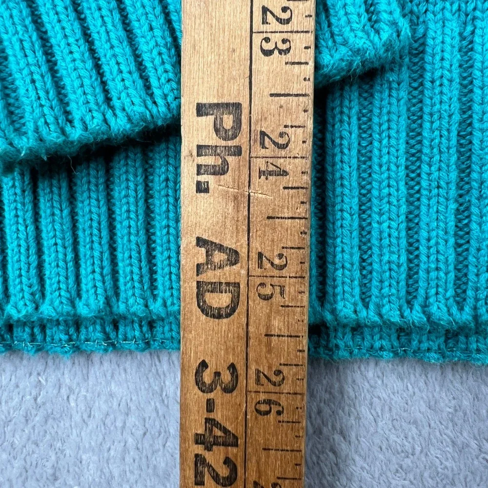 Eddie Bauer Vtg Striped Cotton Sweater L Teal Red Men 90s Gorpcore Color Block - Picture 2 of 11